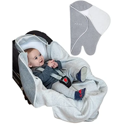 Afbeelding van Purflo Cosy Travel wrap Baby Deken autostoel 0 9 Maanden Minimale Grijs