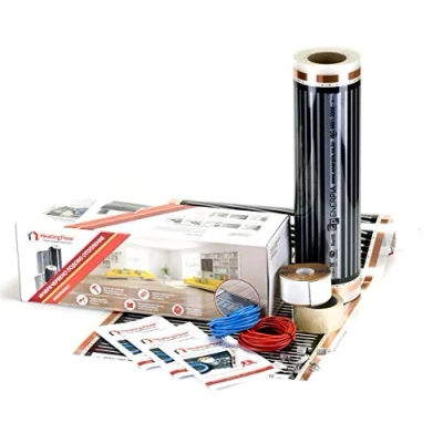 Afbeelding van 3 m² 220 W/m² Infrarood elektrische vloerverwarming (verwarmingsfolie 230 V, 80 cm, Korea) Vloerverwarmingsset voor zelfmontage onder laminaat, meerlaags parket en vinyllaminaat, verwarmingsvloer