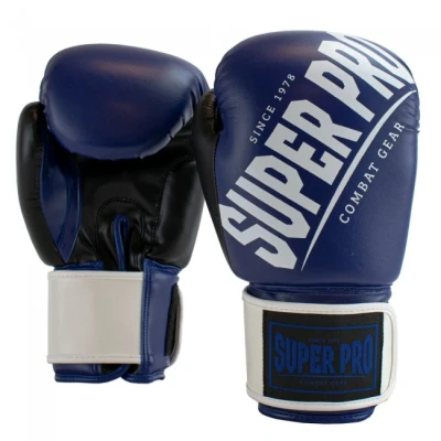 Afbeelding van Super Pro Combat Gear (kick)bokshandschoenen Rebel Blauw/Zwart/Wit 6oz