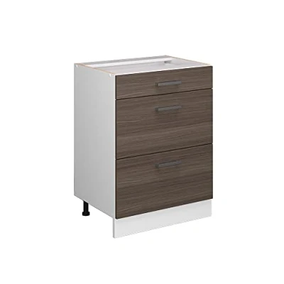 Afbeelding van Vicco Keukenonderkast R Line, Grijs/Wit, 60 cm met laden, zonder werkblad