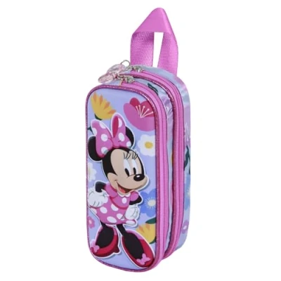 Afbeelding van Disney Minnie Mouse Spring 3D Dubbele Etui, Lila, 22 x 9,5 cm, Paarse Mouse, Eén maat, Etui