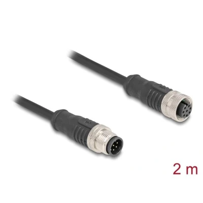 Afbeelding van Delock M12 Kabel A kodiert 8 Pin Stecker zu Buchse PVC 2 m HQ produc