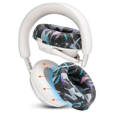 Afbeelding van WC SweatZ QC Ultra V2 Gepatenteerde beschermende oorkussenhoezen voor Bose QuietComfort van Wicked Cushions Past niet op andere hoofdtelefoons 90&#039;s Black