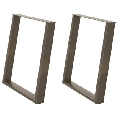 Afbeelding van vidaXL Eettafelpoten 2 st U vormig 80x(72 73) cm staal naturel