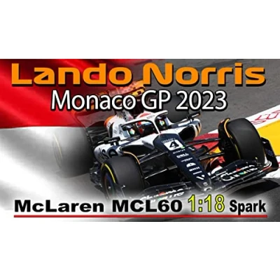 Afbeelding van McLaren MCL60 Spark Modelauto 1:18 2023 Lando Norris F1 Team 18S898 Monaco GP Schaalmodel