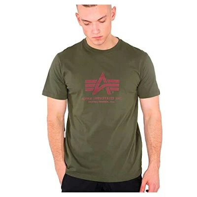 Afbeelding van Alpha Industries Basic T Shirt voor heren Dark Green 3XL