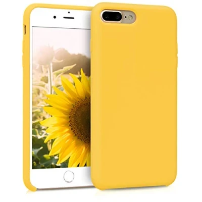 Afbeelding van kwmobile telefoonhoesje compatibel met Apple iPhone 7 Plus/iPhone 8 Plus hoesje Zachte case voor smartphone Back cover in stralend geel