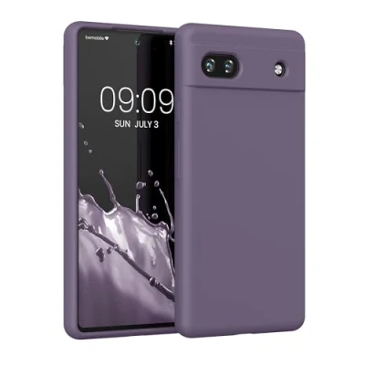 Afbeelding van kwmobile telefoonhoesje geschikt voor Google Pixel 6a Hoesje met siliconen coating Smartphone case in Bleke iris