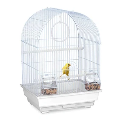 Afbeelding van Relaxdays kleine vogelkooi kanarariekooi kooi vogels vogelkooitje accessoires