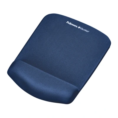 Afbeelding van Muismat met polssteun Fellowes Plush Touch blauw