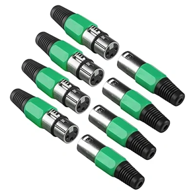 Afbeelding van 3 polige XLR kanonkop met stekker en bus voor DMX signaalkabel of kabelverbinding bekabelde microfoon