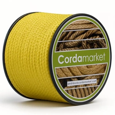 Afbeelding van Cordamarket Gevlochten snoer 4 mm Dyneema 100% SK75 geel 20 m