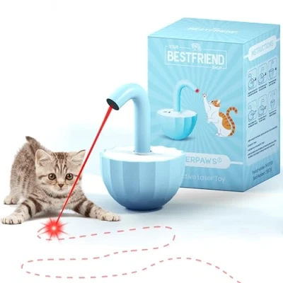 Afbeelding van Laserpaws© Elektrisch Kattenspeelgoed met Laser voor Kat Zelfvermaak Interactief Speelgoed Katten Chat en Spellen (Blauw)