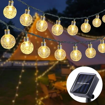 Afbeelding van Anmossi Lichtsnoer op Zonne Energie voor Buiten,11M 60 LEDs Solar Tuinverlichting,8 Modi,IP44 Waterdicht,voor Tuin,Bomen,Terras,Kerstmis,Bruiloften,Feesten(Warmwit)