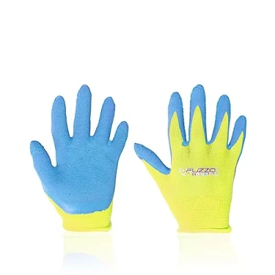 Afbeelding van FUZZIO Kinderhandschoenen, werkhandschoenen, latex, beschermende handschoenen, tuinhandschoenen, 2 3 en 4 6 jaar oud (groen)