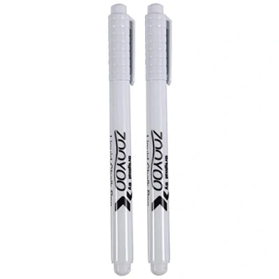 Afbeelding van Ervic Vloeibare krijtstiften voor glazen ramen, krijtbord, blackboard, wit, 2 stuks