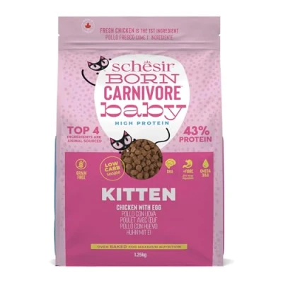Afbeelding van Schesir Born Carnivore kroketten voor baby&#039;s, kip en ei, kittens, gebakken (zak van 1,25 kg)