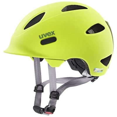 Afbeelding van uvex oyo lichte fietshelm voor kinderen individueel passysteem uitbreidbaar met led licht neon yellow moss green matt 50 54 cm