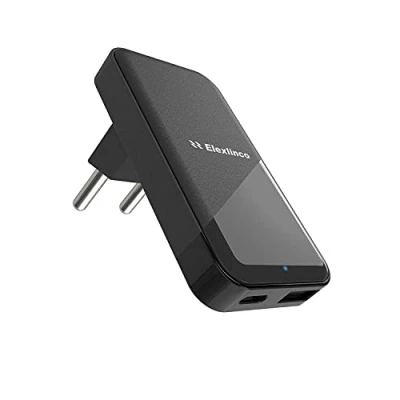 Afbeelding van Elexlinco 20W USB C Oplader Voor de Muur, PD Power Delivery &amp; Quick Charge 3.0 18W, 2 Poorts Snel Opladen Type Compatibel met iPhone 12 PRO, iPad Pro en Meer (Zwart)