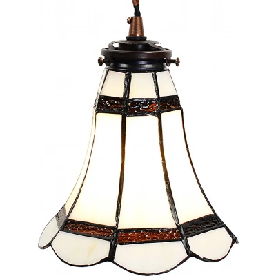 Afbeelding van Clayre &amp; Eef Witte Hanglamp Tiffany Ø 15*115 cm E14/max 1*40W 5LL 6201