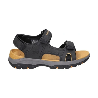 Afbeelding van Skechers Heren Tresmen Hirano open teen sandalen, Zwart synthetische Blk, 9.5 UK, Synthetisch, 44 EU