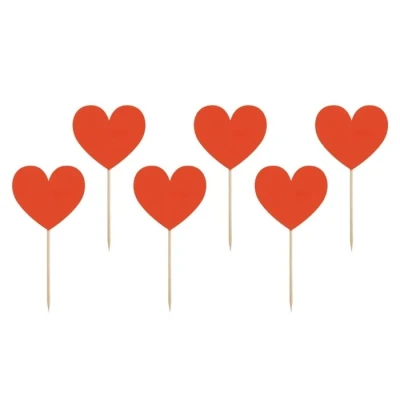 Afbeelding van Partydeco Cupcake toppers Hearts 11 cm