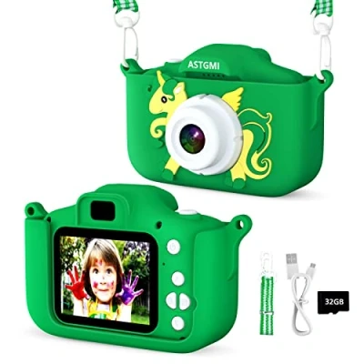 Afbeelding van Kindercamera, 2,0 inch display digitale camera voor kinderen, cadeau jongens en meisjes van 3 tot 11 jaar, 1080p HD anti vallen, fototoestel als verjaardagscadeau, kerstspeelgoed