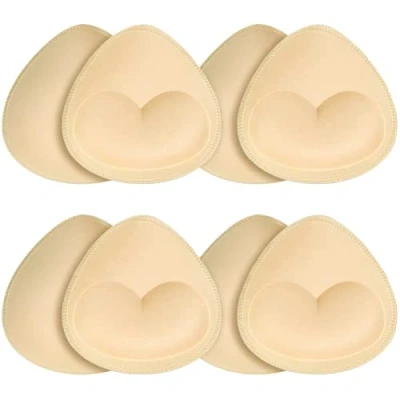 Afbeelding van SKENGWEL 5 paar vrouwen Driehoek BH Pads Inserts Verwijderbare Push Up Sport Cups Vervangingen Voor Bikini Top Badpak, 21 4 Beige B/C