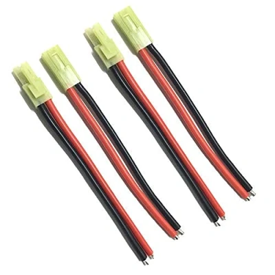 Afbeelding van 2 paar MiniTamiya mannelijke vrouwelijke stekkers, adapterkabel met 3,93 inch 14 AWG siliconendraad
