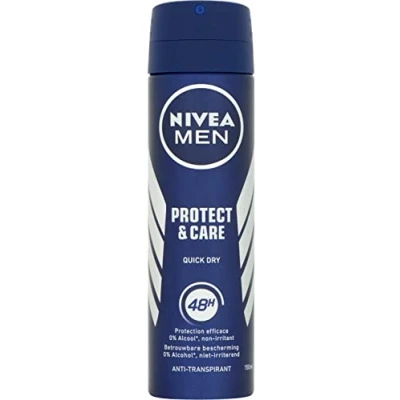 Afbeelding van NIVEA MEN Protect &amp; Care Deodorant Spray 48 uur bescherming Mild en verzorgend Alcoholvrij Ingrediënten van crème 6 x 150 ml