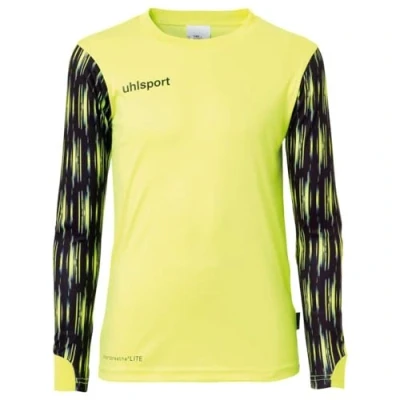 Afbeelding van uhlsport Reactie Goalkeeper Set Junior Jeugd keeperset voetbalset met gevoerd shirt en broek, complete keeperskleding/set voor jongeren fluo geel/zwart maat 116