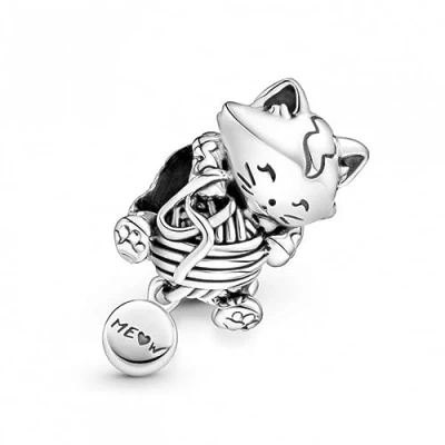 Afbeelding van Charm Pandora 799535C00 Gatito y ovillo de lana