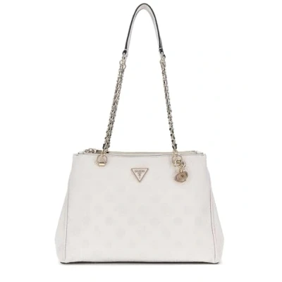 Afbeelding van Guess Cresidia Status Satchel Handtas, Dames, Maat: One Size, Off white