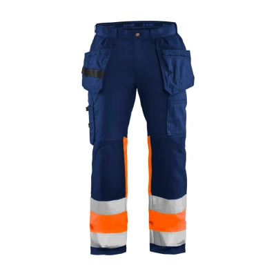 Afbeelding van Blaklader High Vis werkbroek met stretch 1558 1811 Marineblauw/Oranje