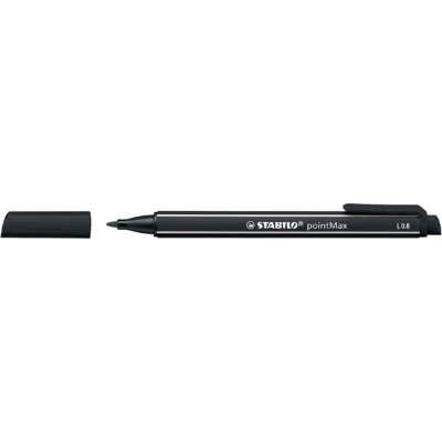 Afbeelding van STABILO pointMax Hardtip Fineliner 0,8 mm Met Nylon Tip Zwart per stuk