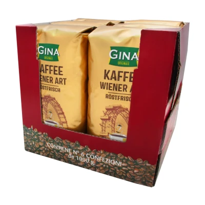 Afbeelding van Wiener koffie volle bonen 1kg Doos 6 stuks