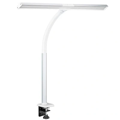 Afbeelding van FeinTech LTL00320E Grote LED Bureaulamp 80 cm dimbar Klemvoet Kantoorlamp met Klem, wit zilver