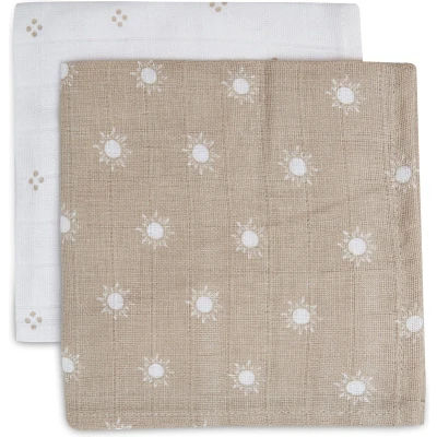 Afbeelding van Jollein Monddoekje Hydrofiel Pointelle &amp; Sun Biscuit 2 stuks