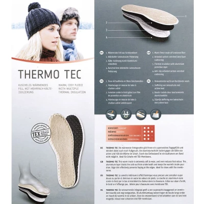 Afbeelding van 3 paar Bergal Thermo Tec binnenzool met meervoudige koude isolatie voor volwassenenmaat. 36 46 Warme winter actieve kool