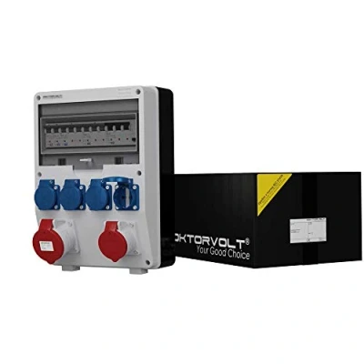 Afbeelding van Stroomverdeler TD S/FI met 4 x 230 V 1 16 A 32 CEE Mennekes stopcontacten, bouwstroomverdeler, wandverdeler, stopcontactverdeler, doktorvolt