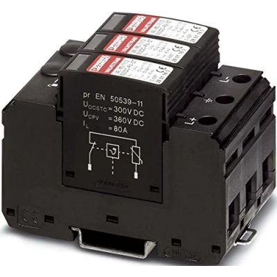 Afbeelding van Phoenix Contact 2801163 VAL MS T1/T2 600DC PV/2+V Overspanningsveilige afleider Overspanningsbeveiliging voor: Photovoltaïsch systeem 15 kA 1 stuk(s)