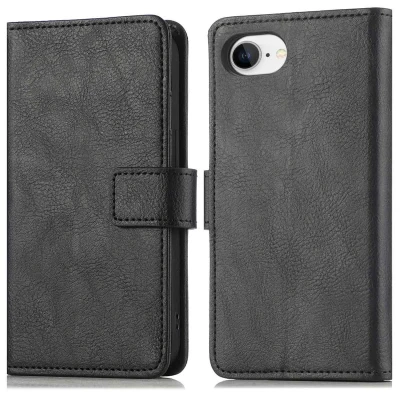 Afbeelding van iPhone SE 4 Hoesje Kunstleder imoshion Bookcase Zwart Telefoonhoesje