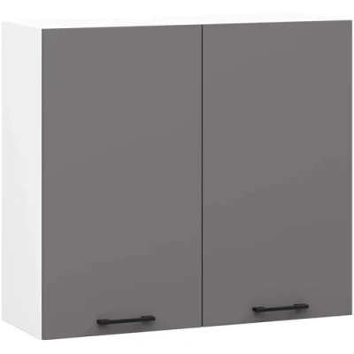 Afbeelding van Keukenkast modulaire OLIWIA W80 H720 met 2 Deuren / Hangkast Bovenkast AKORD Furniture Factory Wit Grafietgrijs 80 x 72 30 cm