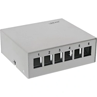Afbeelding van InLine Opbouw patchpaneldoos voor 6x Keystone RJ45 (Houder module), Netwerk accessoires