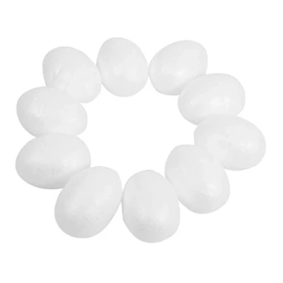 Afbeelding van Barabesty 10 piepschuim eieren 6 cm wit paasei decoratief ei te schilderen of plakken