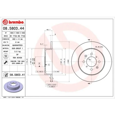 Afbeelding van Brembo Remschijf 08.5803.41