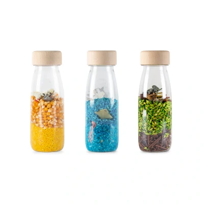 Afbeelding van Petit Boum 3 sensorische flessen Nature