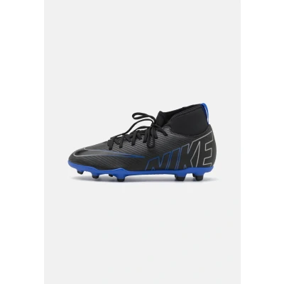 Afbeelding van Nike Performance JR Mercurial CLUB FG/MG Unisex Voetbalschoenen met kunststof noppen voor kinderen, Maat: 38.5, Black/chrome/hyper royal