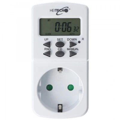 Afbeelding van Digitale timer met kinderbeveiliging, mini tot max. 16A, 1800W, 10 schakelprogramma&#039;s voor 24 uur / 7 dagen
