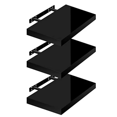 Afbeelding van WOLTU Volato RG9488sz 3 wandplank, vrij zwevend, zwevende plank, hout, 25 x 22,9 3,8 cm, zwart